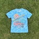 Abercrombie Kids Blue Tie-Dye Bronco Graphic Tee, Size 5/6, pre-loved, front view