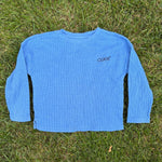 Cat & Jack Blue Waffle Knit Long-Sleeve Tee, Size 4T, pre-loved, front view