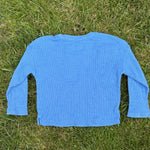 Cat & Jack Blue Waffle Knit Long-Sleeve Tee, Size 4T, pre-loved, back view