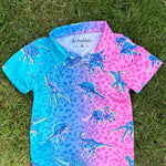 Chubbies Dinosaur Print Button-Up Shirt, Size 6, pre-loved, front view
