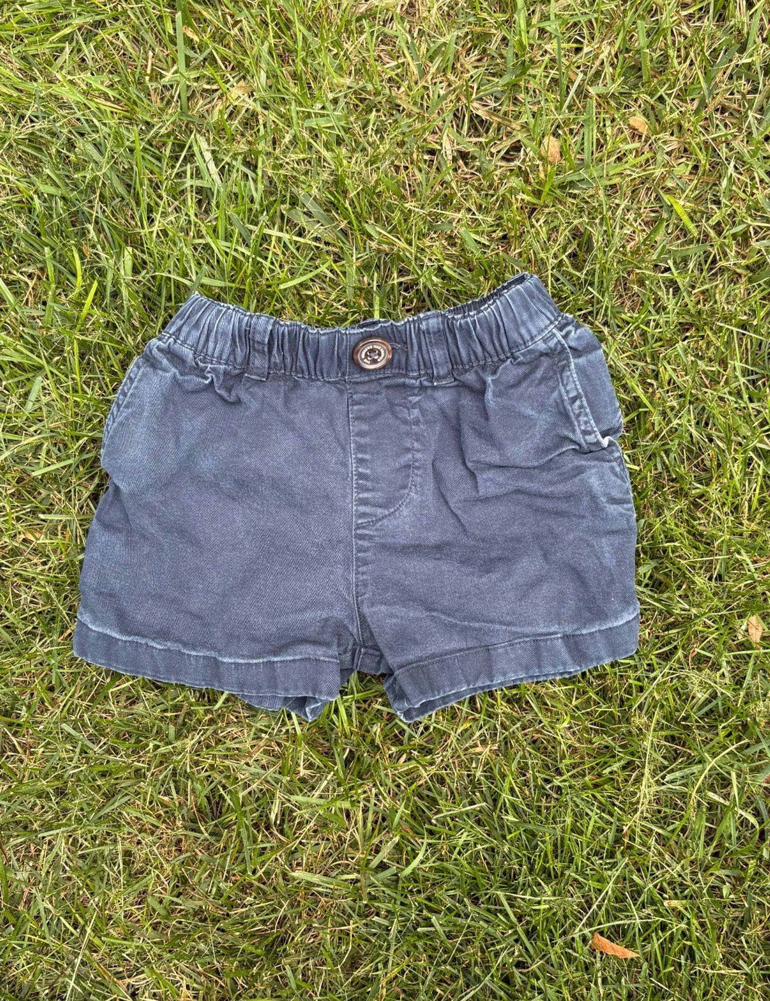 Chubbies Washed Navy Shorts, Size 3T, pre-loved, front view