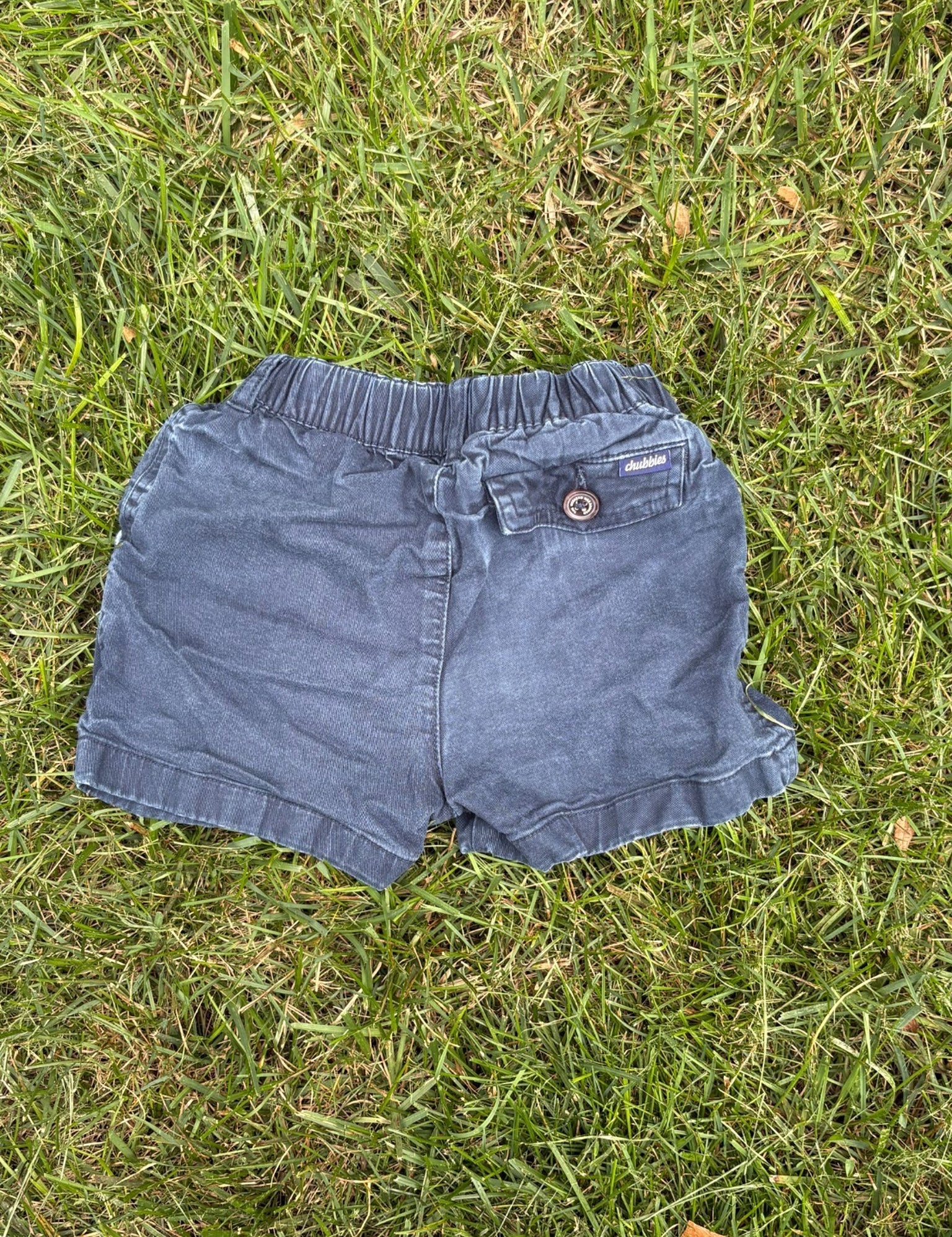 Chubbies Washed Navy Shorts, Size 3T, pre-loved, back view