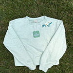 Crewcuts Girls Pale Blue Floral Detail Sweatshirt, Size M (8/9), pre-loved, front view