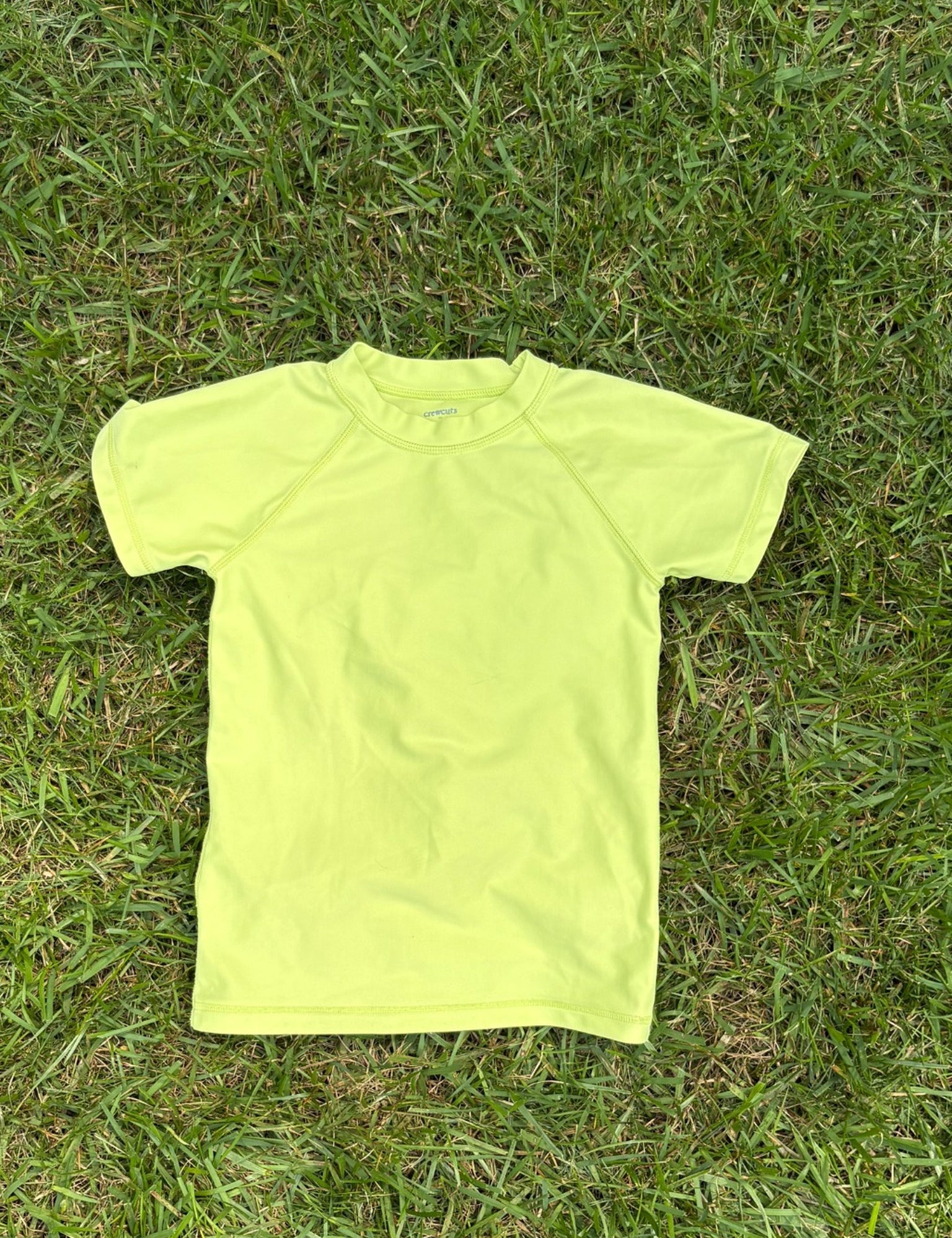 Crewcuts Neon Yellow Rashguard, Size XS, pre-loved, front view