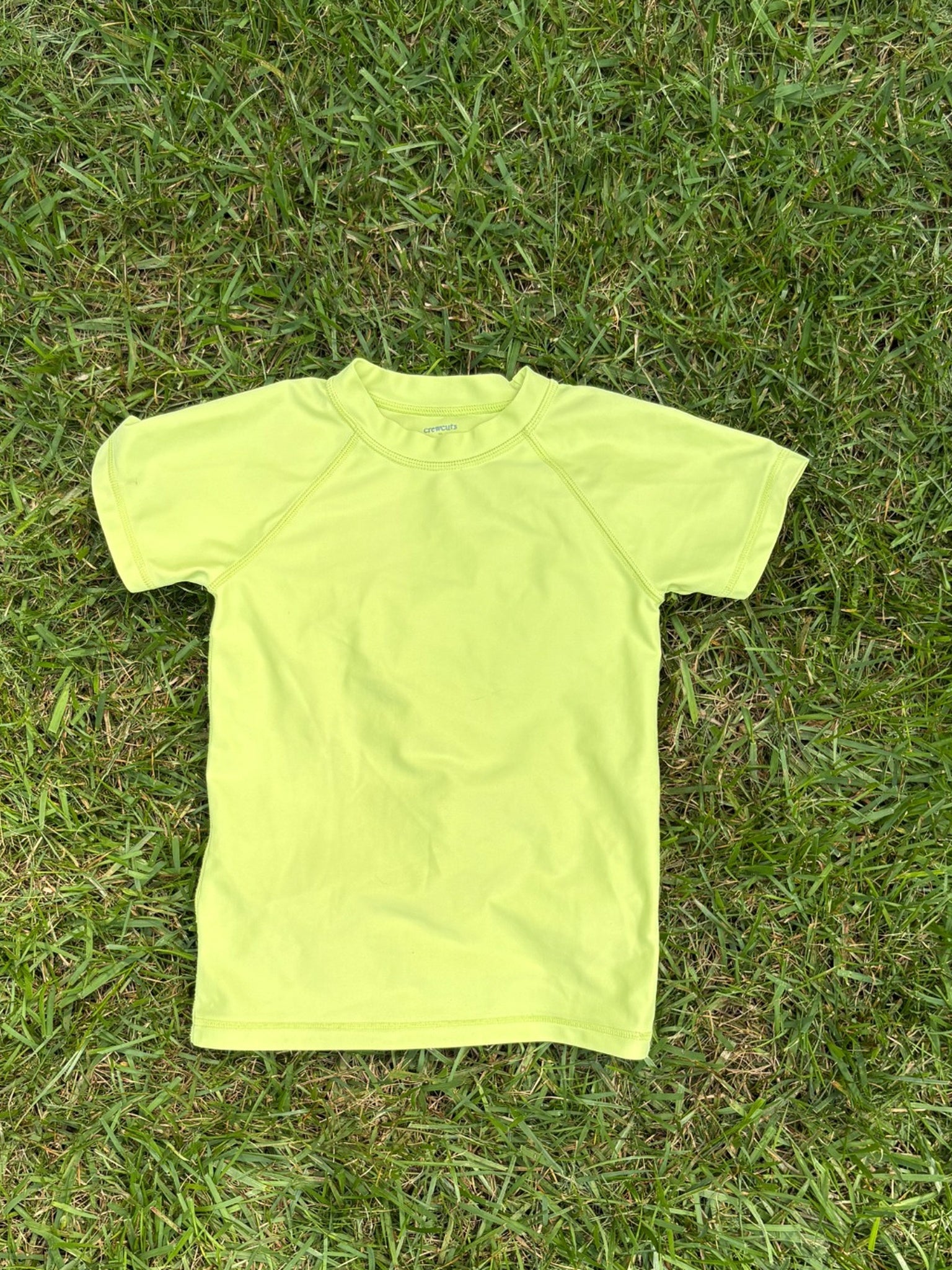 Crewcuts Neon Yellow Rashguard, Size XS, pre-loved, front view