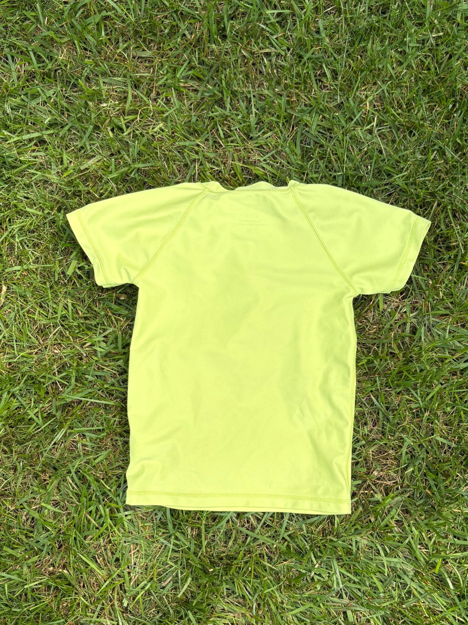 Crewcuts Neon Yellow Rashguard, Size XS, pre-loved, back view