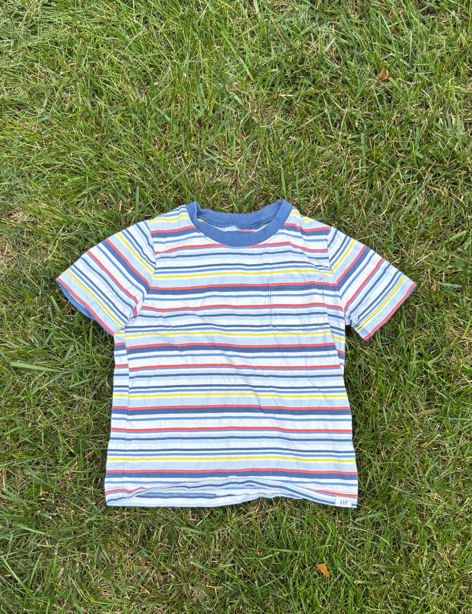 Gap Multicolor Striped Tee, Size 4, pre-loved, front view