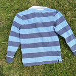 Janie and Jack Blue Striped Rugby Polo, Size 4, pre-loved, back view