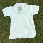 The Beaufort Bonnet Company Light Blue Polo with Pink Trim, Size 5, pre-loved, front view