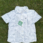 Vineyard Vines White Nautical Print Button-Up Shirt, Size 6, pre-loved, front view