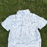 Vineyard Vines White Nautical Print Button-Up Shirt, Size 6, pre-loved, back view
